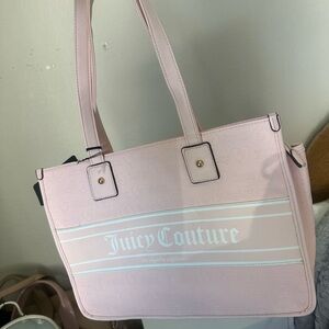 Juicy Couture Pink Velour Tote with Metallic Accents